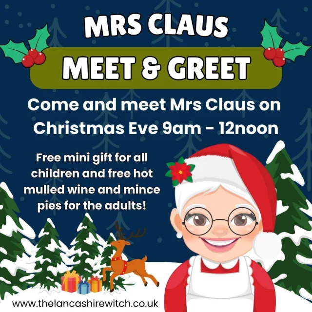 COME AND MEET MRS CLAUS TODAY 9am - 12noon at The Lancashire Witch shop! Free mini gift for all children and free hot mulled wine and mince pies for the adults! See you soon!
🎄 ❄️
#witchesofinstagram #witch #witches #witchery #witchcraft #traditionalwitchcraft #magic #spell #witchy #witchshop #witchcraftshop #witchcraftshops #apothecary #folkmagic #britishfolkmagic #witchyshop #ancestors #voodoo #vodou #spellwork #magical #conjure #pagan #witchywoman #lancashire #traditionalwitch #ukwitchcraft #folkwitch #lancashirewitches #rootwork